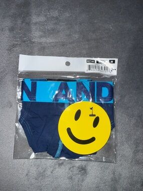 Men's Navy Blue Thong with Teal Waistband